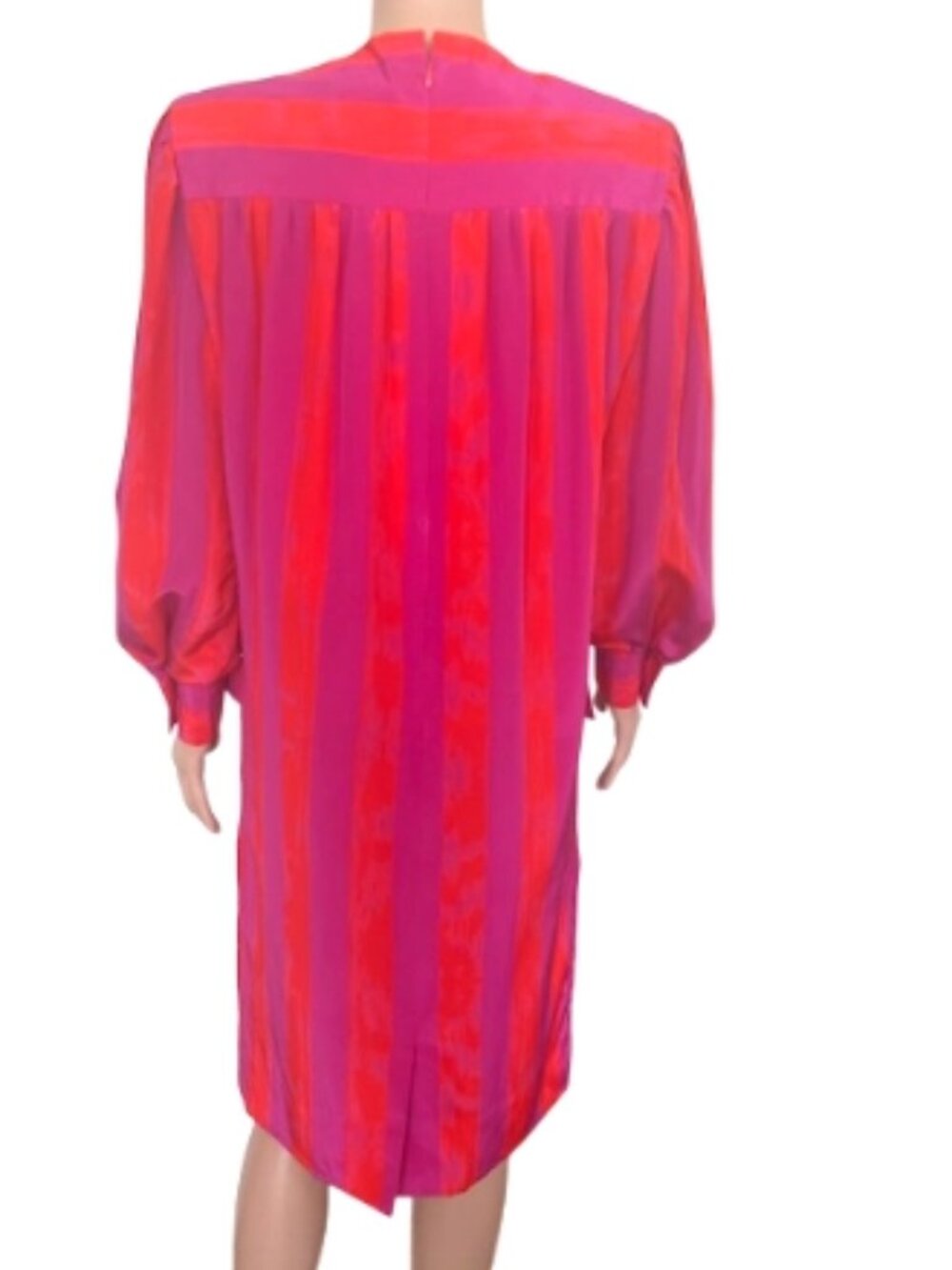 Adele Simpson Vintage Striped Dress – Size 6 - Pink/Orange Lightweight Loose fit - Picture 4 of 5